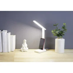 Lampe LED de bureau USB avec support téléphone 28x9xH26cm < Gifi Discount
