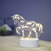 Lampe LED 3D façon origami forme cheval 16x9,8xH15,5cm