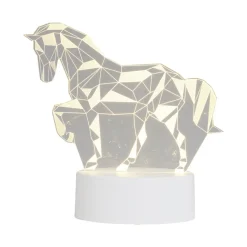 Lampe LED 3D façon origami forme cheval 16x9,8xH15,5cm