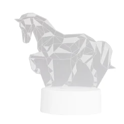 Lampe LED 3D façon origami forme cheval 16x9,8xH15,5cm