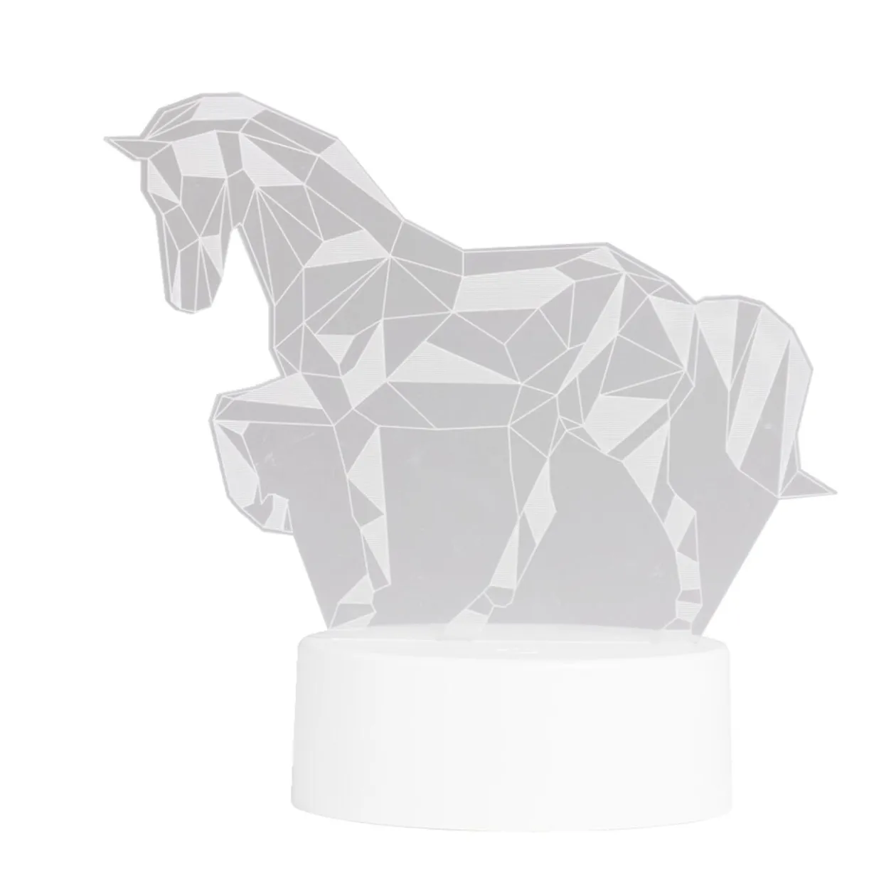 Lampe LED 3D façon origami forme cheval 16x9,8xH15,5cm