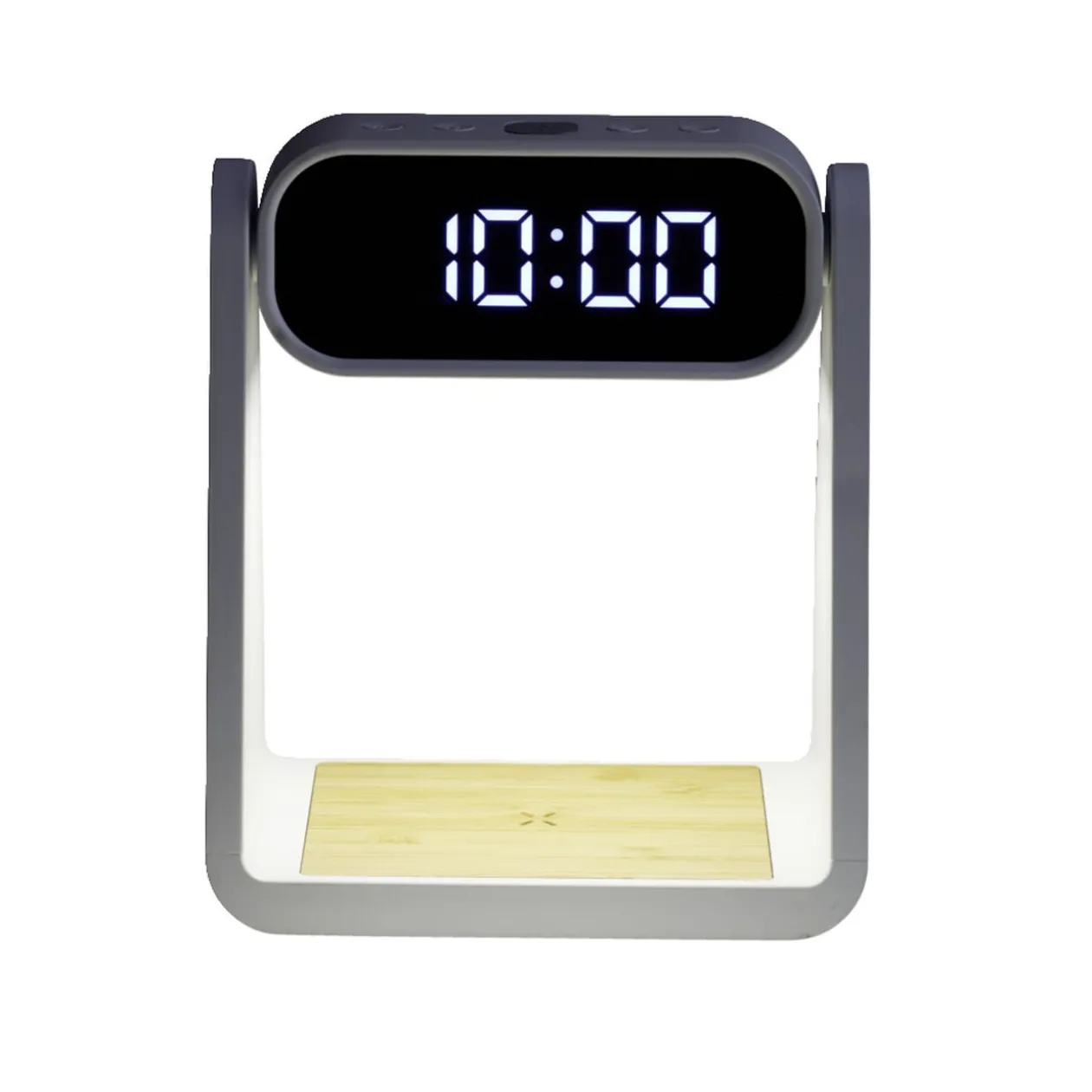 Lampe LED 3en1 horloge numérique et chargeur à induction