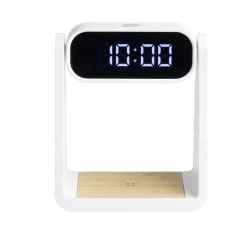 Lampe LED 3en1 horloge numérique et chargeur à induction
