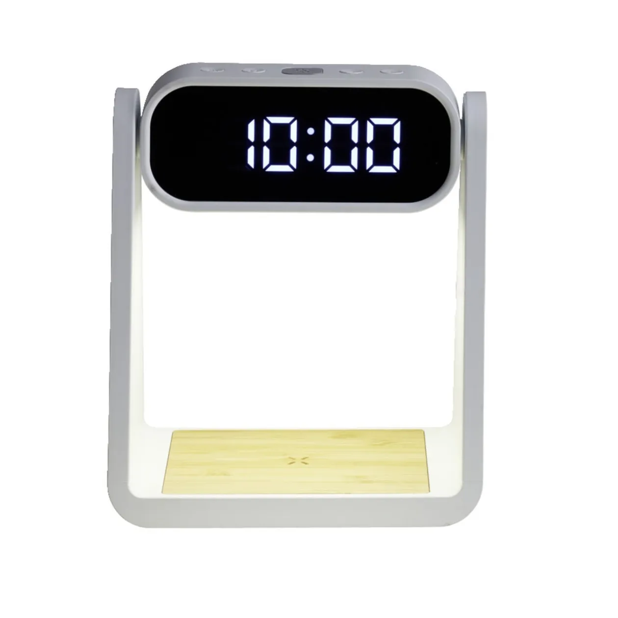Lampe LED 3en1 horloge numérique et chargeur à induction