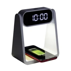 Lampe LED 3en1 horloge numérique et chargeur à induction