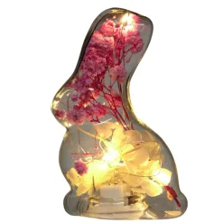 Lampe LED forme lapin en verre H12cm (2 modèles) < Gifi