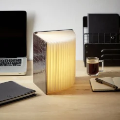 Lampe livre effet cuir marron < Gifi New