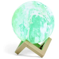 Lampe mappemonde socle bois et télécommande Ø15cm < Gifi New