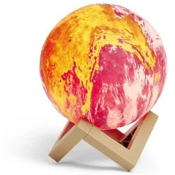 Lampe mappemonde socle bois et télécommande Ø15cm < Gifi New