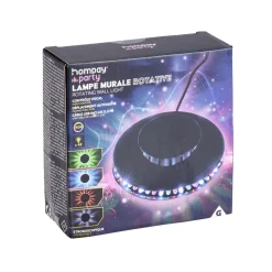 Lampe murale rotative RGB à contrôle vocal et stroboscopique Ø12,8xH2,5cm