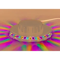 Lampe murale rotative RGB à contrôle vocal et stroboscopique Ø12,8xH2,5cm