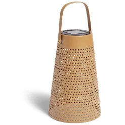 Lampe nomade solaire Faro métal perforé marron Ø12,8xH20cm < Gifi Sale