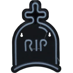 Lampe néon Halloween RIP vert et jaune 26xH18cm