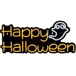 Lampe néon Happy Halloween orange 60xH28,5cm