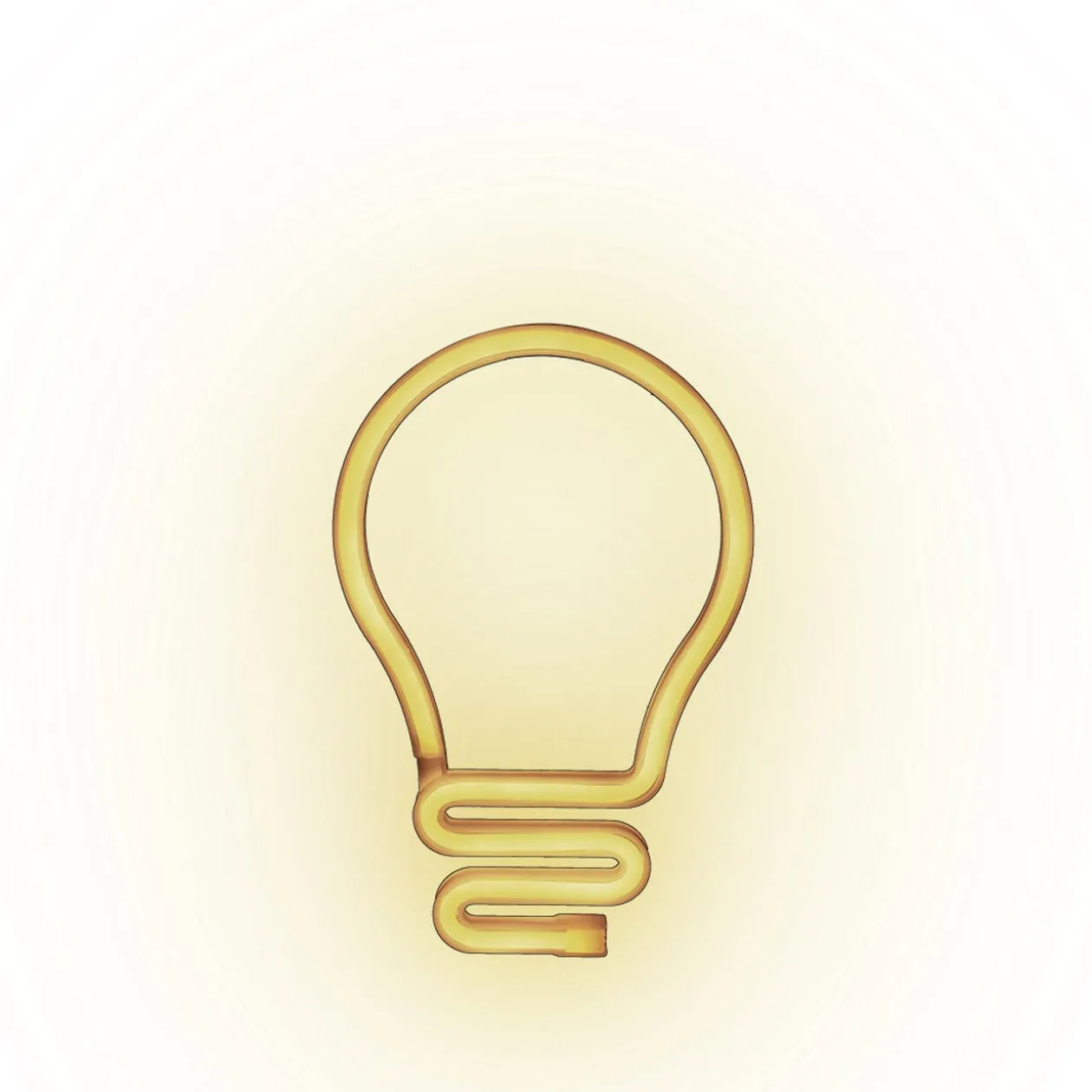 Lampe néon LED forme ampoule jaune à suspendre L16,5xH26,5cm