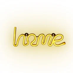 Lampe néon LED forme home jaune à suspendre L34xH12,5cm < Gifi Outlet