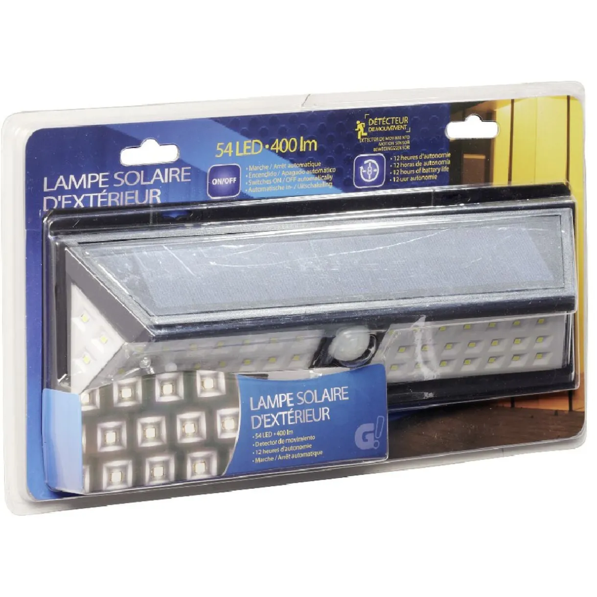 Lampe panneau solaire détecteur de mouvement 54 LED < Gifi Hot