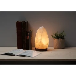 Lampe pierre de sel de l'Himalaya Mességué socle bois Ø13xH24cm < Gifi Hot