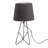 Lampe à poser abat-jour tissu noir 18x18xH35cm < Gifi