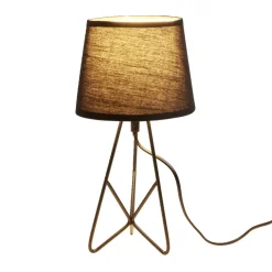 Lampe à poser abat-jour tissu noir 18x18xH35cm < Gifi