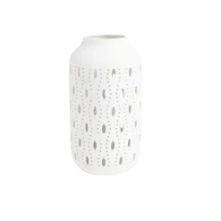 Lampe à poser ajourée céramique blanche Ø14xH26cm < Gifi