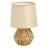 Lampe à poser base raphia avec abat jour beige Ø14xH22cm < Gifi Best