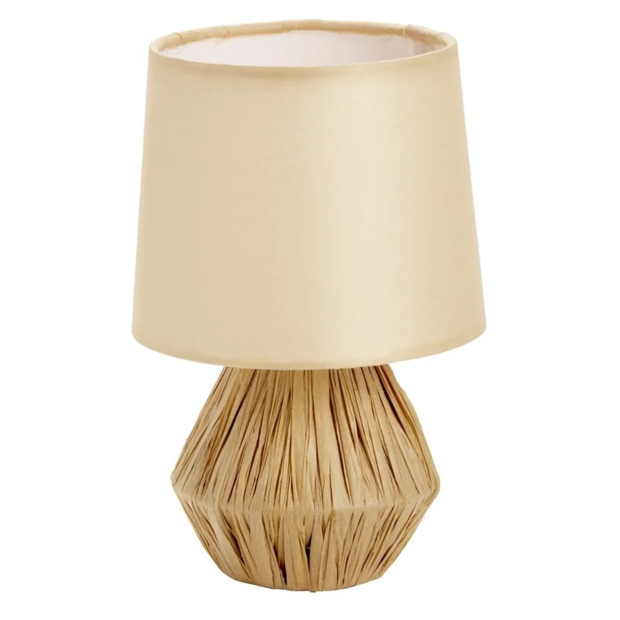 Lampe à poser base raphia avec abat jour beige Ø14xH22cm < Gifi Best