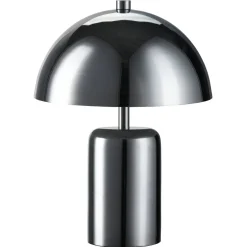 Lampe à poser champignon métal et plastique chrome gris Ø19xH27cm < Gifi Best