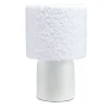 Lampe à poser céramique abat-jour laine bouclée blanc Ø14xH22cm < Gifi Clearance