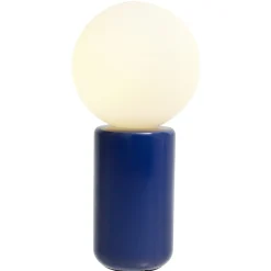 Lampe à poser cylindrique céramique et verre avec boule 12xH25cm (2 modèles)