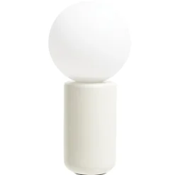 Lampe à poser cylindrique céramique et verre avec boule 12xH25cm (2 modèles)