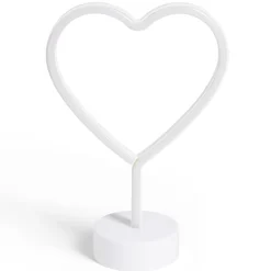 Lampe à poser d'ambiance néon rose forme coeur 20x9xH29cm