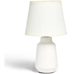 Lampe à poser en céramique avec abat-jour tissu blanc Ø14,2xH24,5cm