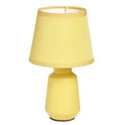 Lampe à poser en céramique avec abat-jour tissu jaune Ø14,2xH24,5cm < Gifi Hot