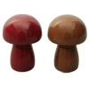 Lampe à poser forme champignon à LED en métal et plastique Ø10,5xH13,5cm (2 modèles rouge ou marron) < Gifi