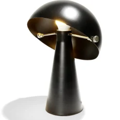 Lampe à poser forme champignon en fer H34cm noir