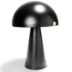 Lampe à poser forme champignon en fer H34cm noir