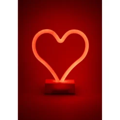 Lampe à poser néon LED forme coeur orange 19xH21,5cm < Gifi Outlet