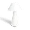 Lampe à poser tactile conique méal blanc Ø21xH27cm