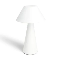 Lampe à poser tactile conique méal blanc Ø21xH27cm
