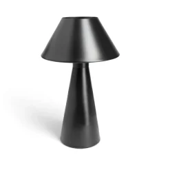Lampe à poser tactile conique métal noir Ø21xH27cm