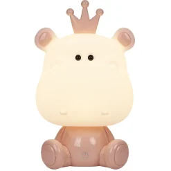 Lampe pour enfant forme hippopotame rose
