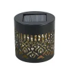 Lampe solaire murale forme photophore noir Ø8,5xH8,5cm