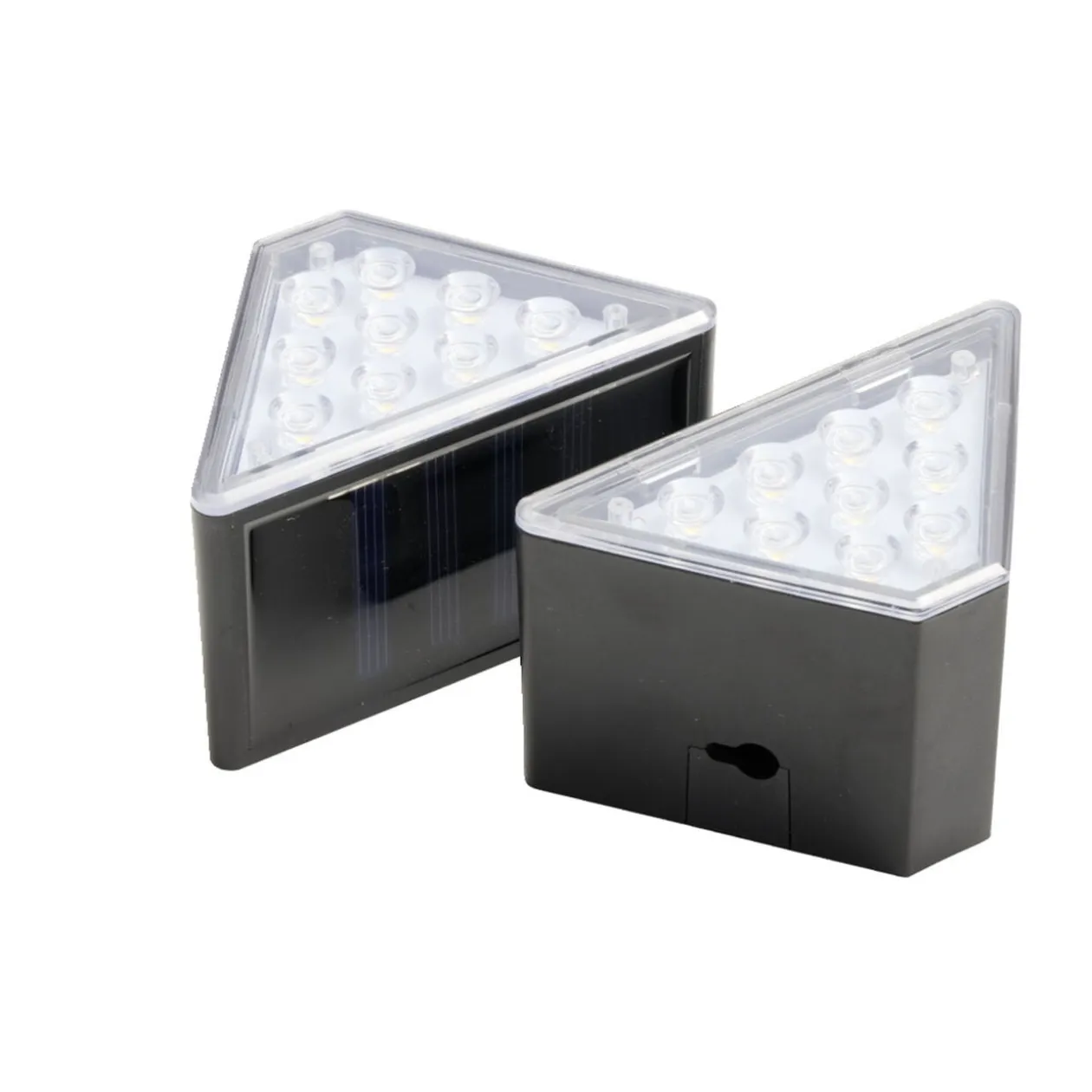 Lampe solaire noire x2 pour escalier 9LED 8,5x5,5xH5,5cm