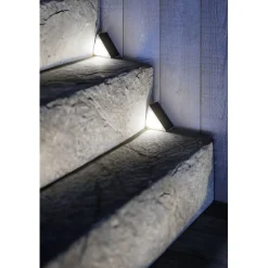 Lampe solaire noire x2 pour escalier 9LED 8,5x5,5xH5,5cm