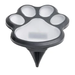 Lampe solaire à planter forme patte de chien noire Ø9xH9cm
