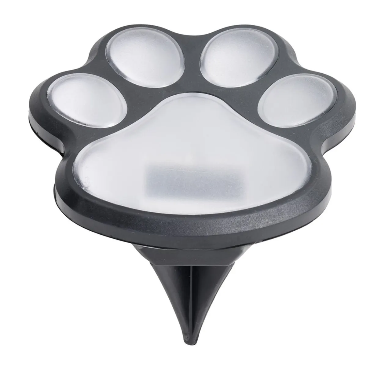 Lampe solaire à planter forme patte de chien noire Ø9xH9cm