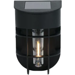 Lampe solaire plastique noir 9,5x8xH14,5cm