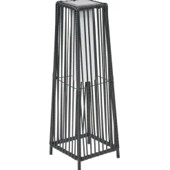 Lampe solaire à poser urban métal et plastique noir 22x22xH68cm
