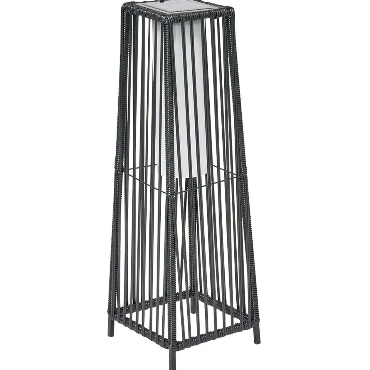 Lampe solaire à poser urban métal et plastique noir 22x22xH68cm